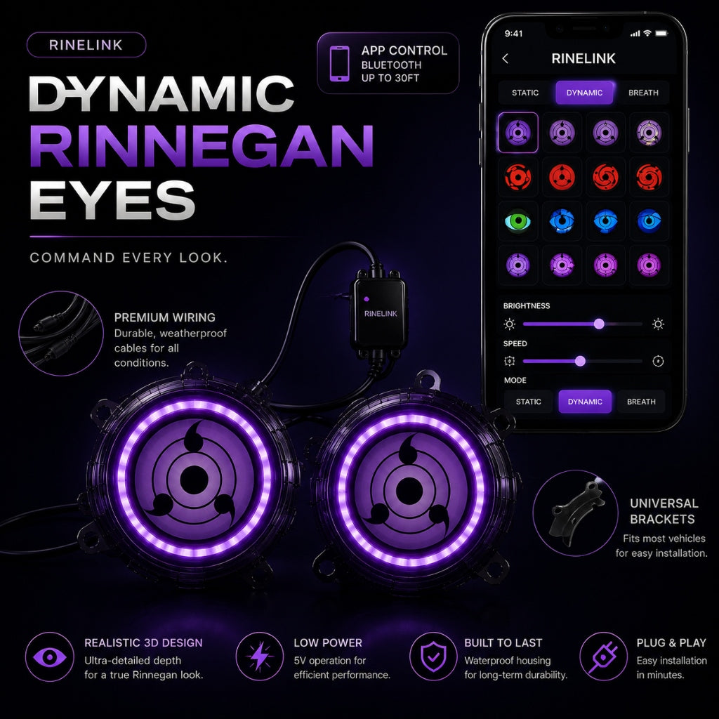 LED Car Dynamic Devil Eye Light Headlight Decoration 3-Inch 84Mode 3D Lens Pupil Eagle Eye Lamp with Remote Control Retrofit Kit