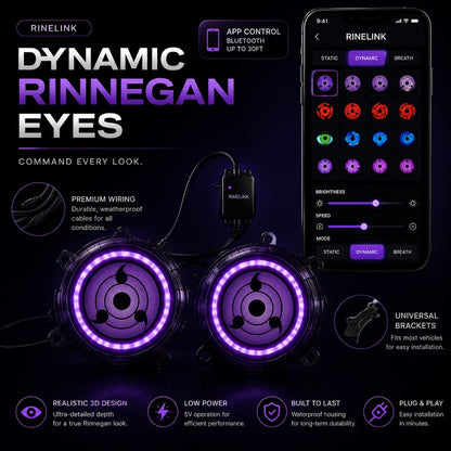 LED Car Dynamic Devil Eye Light Headlight Decoration 3-Inch 84Mode 3D Lens Pupil Eagle Eye Lamp with Remote Control Retrofit Kit